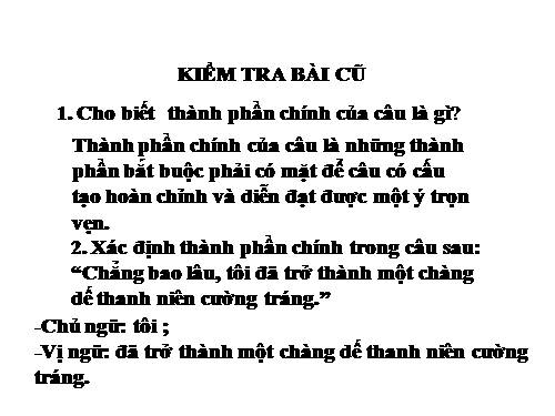 Bài 26. Câu trần thuật đơn