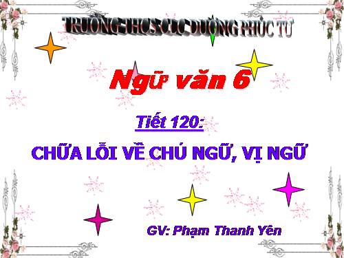 Bài 29. Chữa lỗi về chủ ngữ và vị ngữ