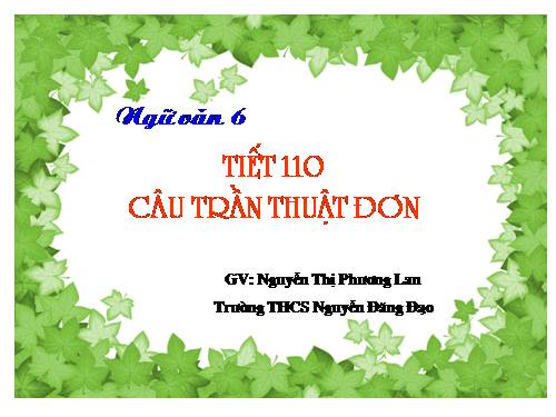 Bài 26. Câu trần thuật đơn