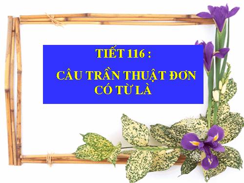 Bài 27. Câu trần thuật đơn có từ là