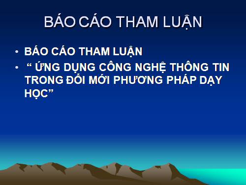 BÁO CÁO THAM LUẬN