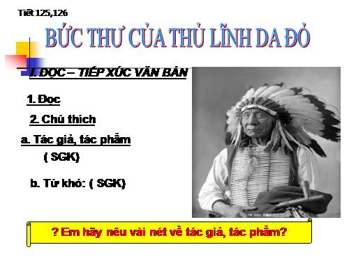 Bài 30. Bức thư của thủ lĩnh da đỏ