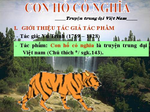 Bài 14. Con hổ có nghĩa