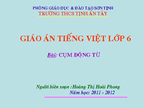 Bài 14. Cụm động từ