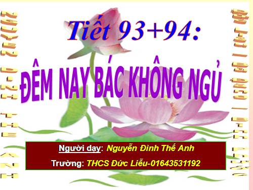 Bài 23. Đêm nay Bác không ngủ