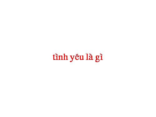 tinh yeu la gi?