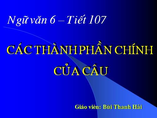 Bài 25. Các thành phần chính của câu