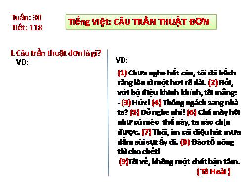 Bài 26. Câu trần thuật đơn