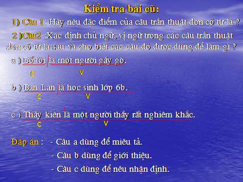 Bài 28. Câu trần thuật đơn không có từ là