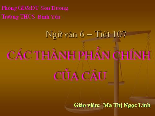 Bài 25. Các thành phần chính của câu