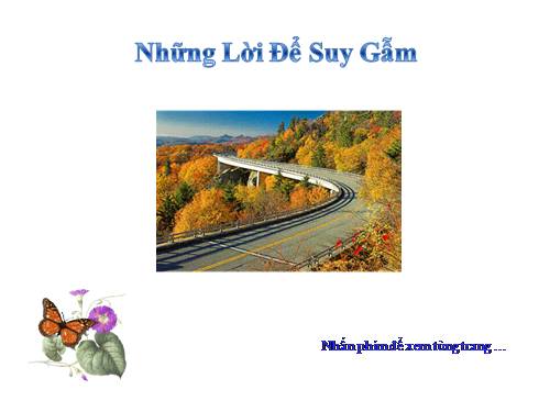 NHỮNG ĐIỀU SUY NGẪM