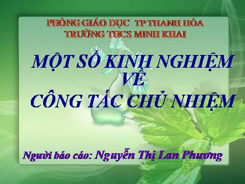 báo cáo công tác chủ nhiệm