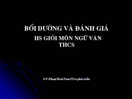 Chuyên đề BD Học sinh giỏi văn