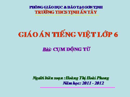 Bài 14. Cụm động từ