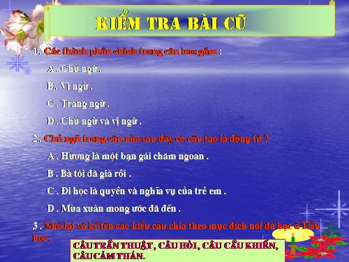 Bài 26. Câu trần thuật đơn
