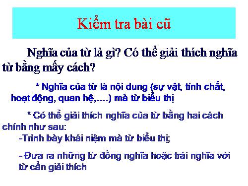 Bài 5. Từ nhiều nghĩa và hiện tượng chuyển nghĩa của từ