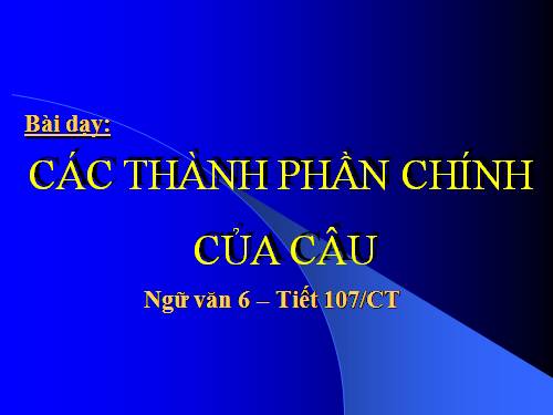 Bài 25. Các thành phần chính của câu