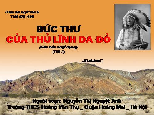 Bài 30. Bức thư của thủ lĩnh da đỏ