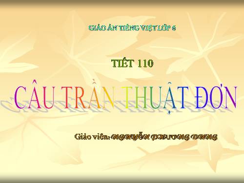 Bài 26. Câu trần thuật đơn