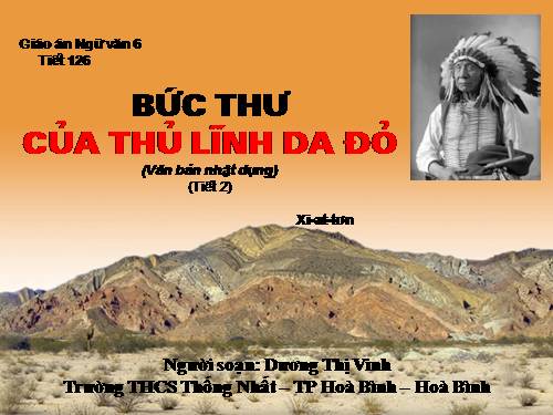 Bài 30. Bức thư của thủ lĩnh da đỏ