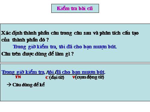 Bài 26. Câu trần thuật đơn