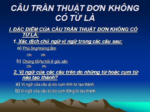 Bài 28. Câu trần thuật đơn không có từ là