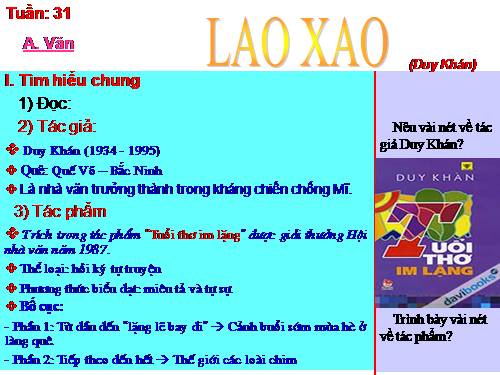 Bài 27. Lao xao