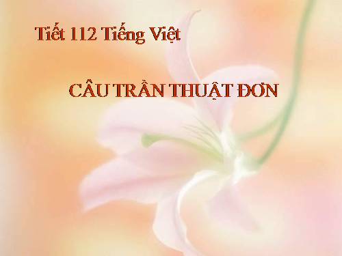 Bài 26. Câu trần thuật đơn