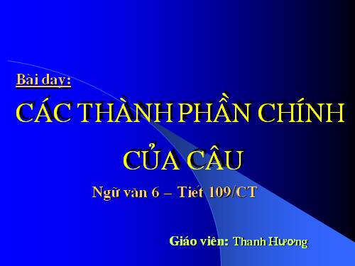 Bài 25. Các thành phần chính của câu