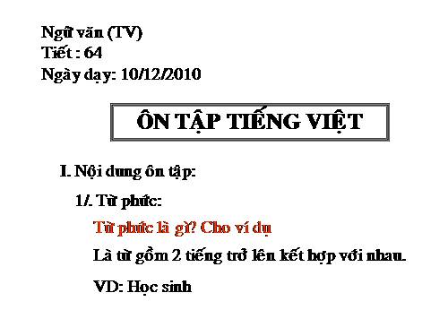 Bài 17. Ôn tập Tiếng Việt