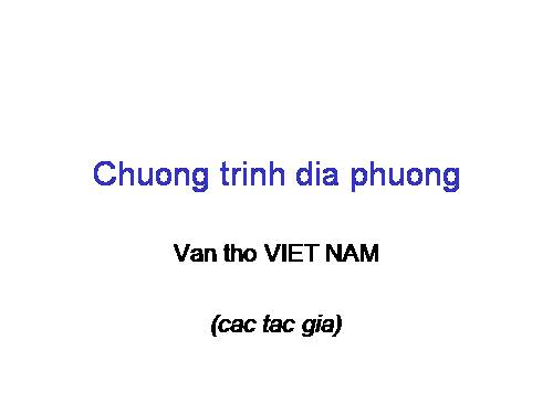 chuong trinh dia phuong (tap 1)