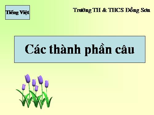 Bài 25. Các thành phần chính của câu