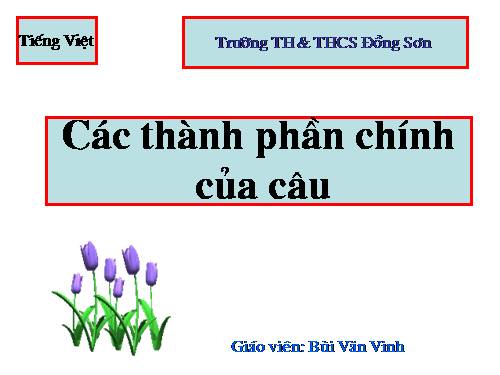 Bài 25. Các thành phần chính của câu