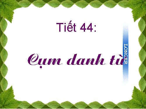 Bài 11. Cụm danh từ