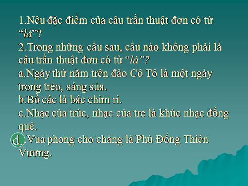 Bài 28. Câu trần thuật đơn không có từ là