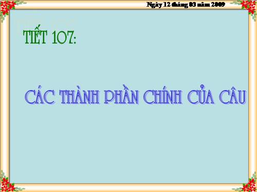 Bài 25. Các thành phần chính của câu