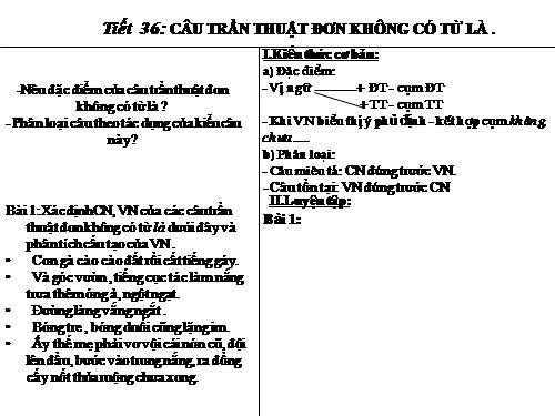 Bài 28. Câu trần thuật đơn không có từ là