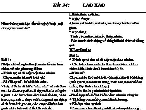 Bài 27. Lao xao