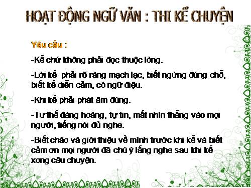 Bài 16. Hoạt động ngữ văn: Thi kể chuyện