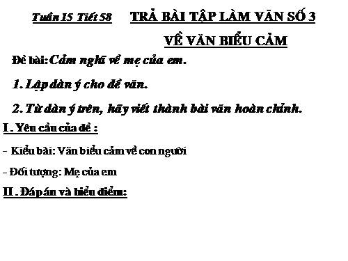 Bài 14. Trả bài tập làm văn số 3