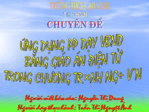 Chuyên đề :Ngữ văn .