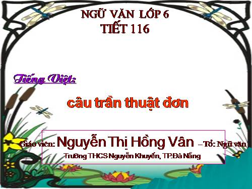 Bài 26. Câu trần thuật đơn