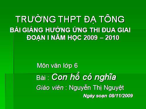 Bài 14. Con hổ có nghĩa