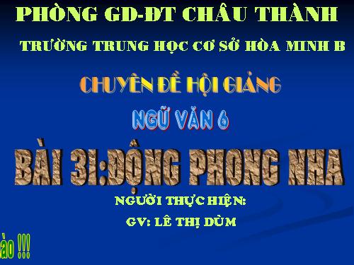 Bài 31. Động Phong Nha