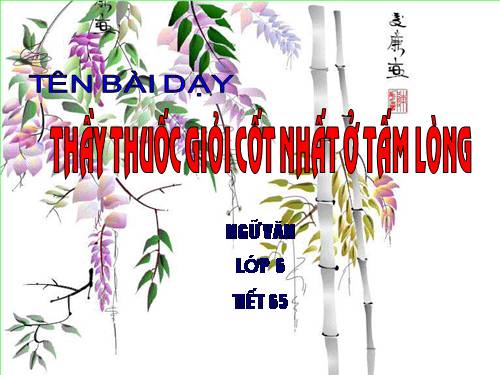 Bài 16. Thầy thuốc giỏi cốt nhất ở tấm lòng