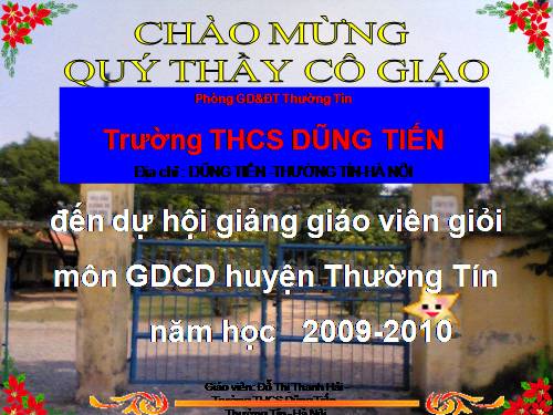 Bài thi đạt giải nhất GDCD 6 huyện Thường Tín - Hà Nội