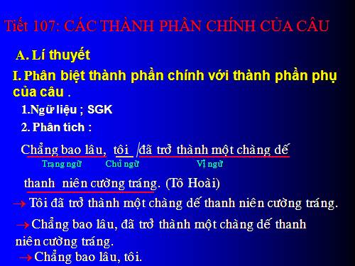 Bài 25. Các thành phần chính của câu