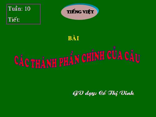 Bài 25. Các thành phần chính của câu