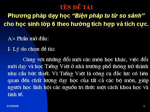 De tai " Biện Pháp Tu Từ So Sánh