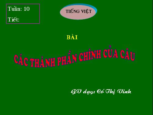 Bài 25. Các thành phần chính của câu